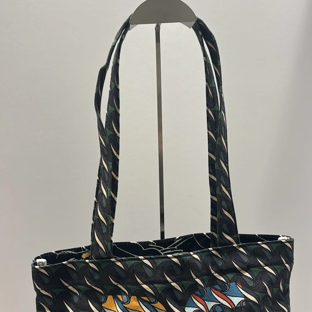 Tory Burch Printed‎ Black Goose Canvas Tote